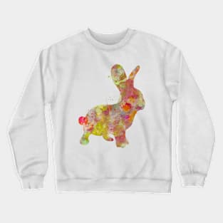 Bunny Watercolor Painting Crewneck Sweatshirt